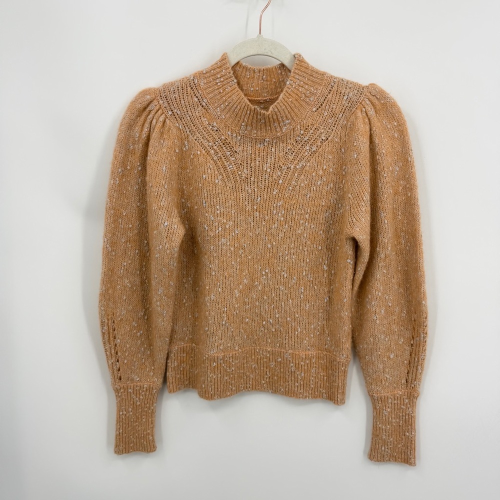 Rebecca Taylor Optic Tweed Pullover Sweater Orange Size XS